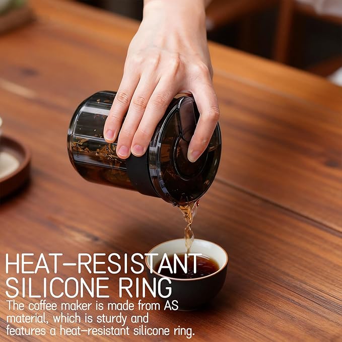 All-in-One Pour Over Coffee Maker Set with Scale, Spoon, Funnel - Portable Hand Brewed Drip Coffee for Travel, Camping, and Home Use