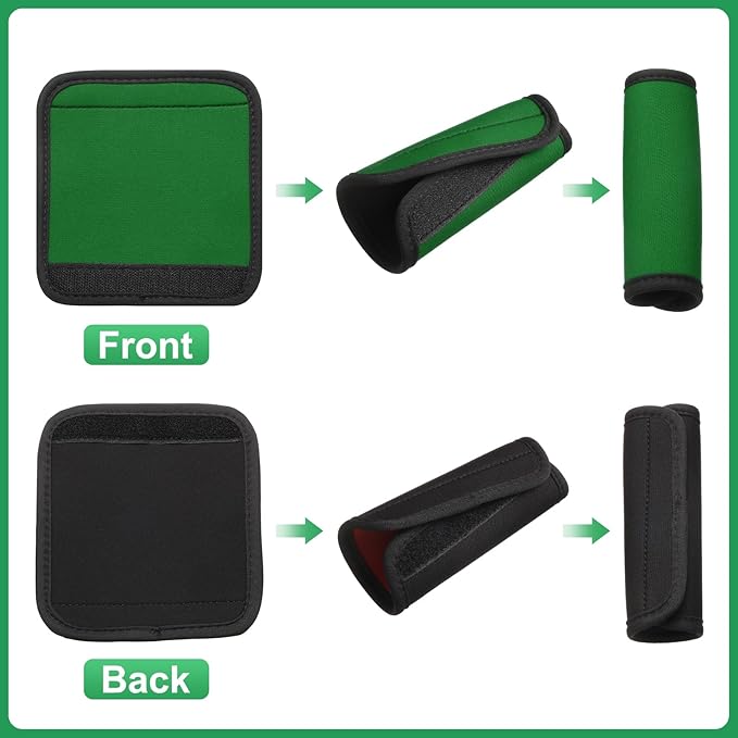 uxcell 3 Pcs Luggage Handle Wrap for Suitcase, Neoprene Handbag Grip Cover Protector Luggage Identifiers Suitcase Handle Wraps for Luggage Shopping Bag Travel Bags, Blue/Green/Silver