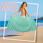 YSYJ 12 Pack Turkish Beach Towel Oversized Beach Towels 36"x71"Turkish Towel Soft Sand Free Quick Dry Lightweight Beach Towel Bath Towels Teal