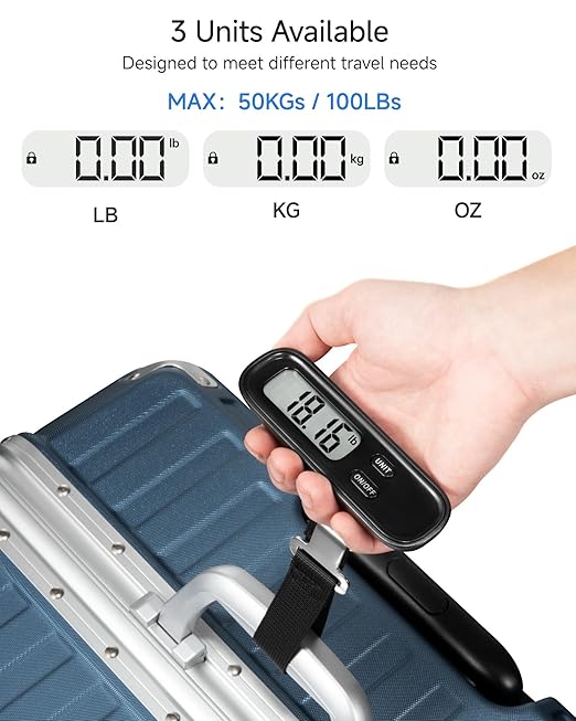 LUGGEX Luggage Weight Scale, Suitcase Scale, Luggage Scale Travel Digital, Travel Scale with Large LCD Display, Portable & Battery Included (Black, 1 Pack)