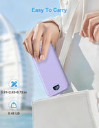 Portable Charger with Wall Plug, 10000mAh USB C Power Bank Fast Charging, External Battery Pack with Built in Cables, Digital Display, 5 Output 4 Input for iPhone Android Cell Phone Tablet