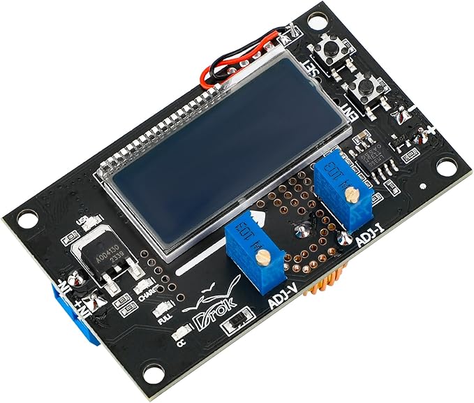 DROK DC Buck Converter Adjustable Voltage Regulator 12V 6V-32V to 1.5-32V 5A, LCD Screen Step Down Converter with USB Port and Protective Case