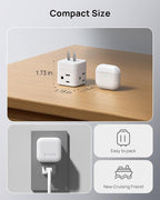TROND 2 Prong to 3 Prong Outlet Adapter with 360 Rotating Plug, 3 Way Plug Splitter, Travel Power Splitter for US to Japan, Turn the Horizontal to Vertical Non-grounded Outlet in Old House