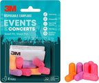 3M Disposable Earplugs Events & Concerts, 4 Pairs (8 Total Plugs), Noise Reduction Rating (NRR) 32 dB, Good Fit, Stays Put, Soft & Smooth Ear Plug Design, Easy Insert & Remove (EPEC-4BC-SIOC), 2-Pack
