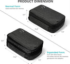 Travelkin Large Cord Organizer Travel, Electronic Organizer Travel Case, Expandable Cable Organizer Bag For Cords, Chargers Phone, Usbs, Tablet (Up to 10"), SD Card (Black)
