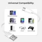 Basesailor for iPhone 17 16 Pro Max Charger Cord,USB to USB C Cable,Type C Charging Power Cord for Apple 17e 15 iPad 10 Air 4 5,Samsung Galaxy S26 S25 S24 S23,White,2Pack 3.3FT(1M)