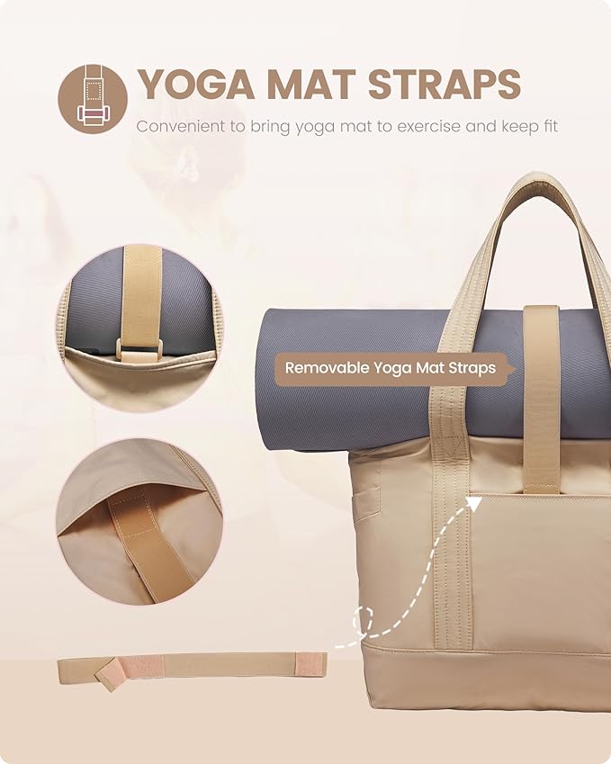 LOVEVOOK Tote Bag for Women,Lightweight Gym Tote Bag with Zipper,Work Tote with Laptop Pocket,Nurse Dance Yoga Bag for Travel