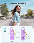 TECKNET Rechargeable Personal Safety Alarm for Women, 130dB Self Defense Keychain Alarm with SOS Strobe Light, Low Battery Notice, Loud Siren Safety Keychain for Girls Kids Elderly - Purple