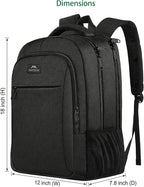 MATEIN Business Laptop Backpack, 15.6 Inch Travel Laptop Bag Rucksack, Water-Resistant Bag Daypack for Work College Computer Men Women Backpack, Black