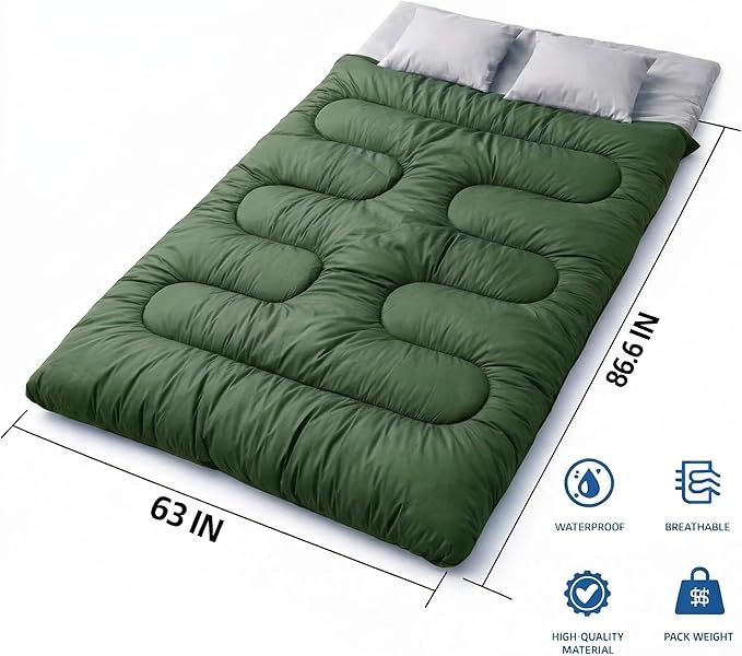 MalloMe Sleeping Bags for Adults Cold Weather & Warm - Backpacking Camping Sleeping Bag for Kids 10-12, Girls, Boys - Lightweight Compact Camping Essentials Gear Accessories Hiking Sleep Must Haves