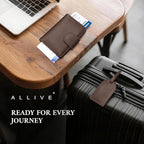 ALLIVE Genuine Leather Passport Holder for Travel with Hidden AirTag Pocket, RFID Blocking Passport Travel Wallet with Luggage Tag & Premium Gift Box, Holiday Gift for Women and Men (Coffee Brown)