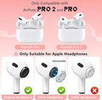 4 Pairs Replacement Ear Tips for AirPods Pro 2nd/1st Generation with Portable Storage Box & Cleaner Pen,Noise Reduction Holewith & Built-in dust Guard Screen,Silicone EarTips(Pink)