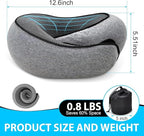 Travel Neck Pillow for Airplanes – 100% Memory Foam, 360° Head Support, Breathable & Washable Cover, Compact for Travel, Car & Flights
