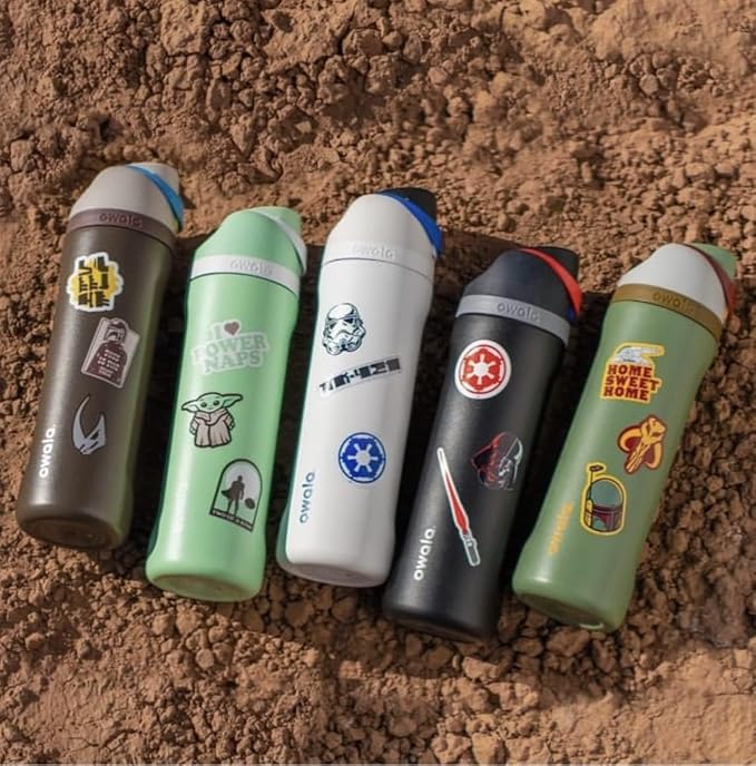 Owala Star Wars FreeSip Insulated Stainless Steel Water Bottle with Straw for Sports and Travel, BPA-Free, 24-Ounce, Boba Fett