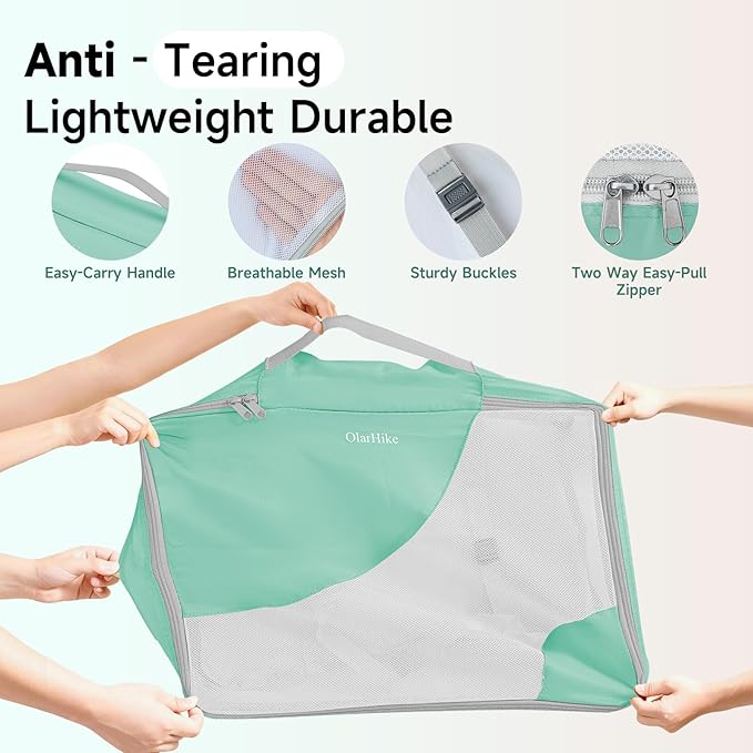 9 Set Packing Cubes for Travel, Gifts for Women Mom,Anti-Tearing Suitcase Organizer,OlarHike Vacation Essentials & Accessories for Cruise Ship