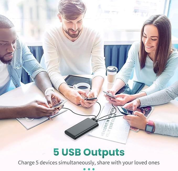 Portable Charger 38800mAh Power Bank with 5 Outputs & 2 Inputs,PD USB C In&Out Fast Phone Charging External Battery Pack Backup,Travel Essential Outdoor for iPhone 17/16/15,Android Samsung Galaxy etc