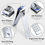 Yougai Nail Clippers Set - 18 Pcs Professional Manicure Pedicure Kit for Men Women, Stainless Steel Fingernail Toenail Clippers Cutters, Nail Care Grooming Tools with Leather Travel Case