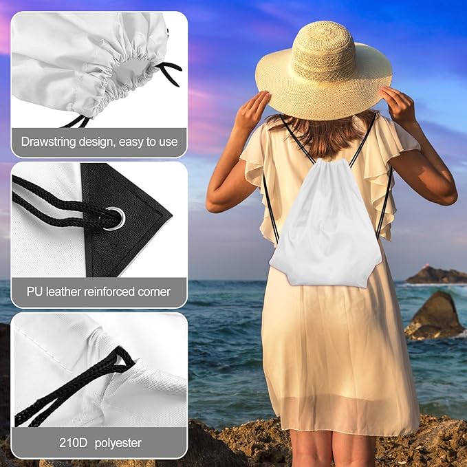 KUUQA 20Pcs Drawstring Backpack Bag Bulk White Drawstring Bags String Backpack Sport Gym Sack Bags Foldable Storage Bag for Women Men Shopping Gym Travel Sports