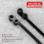 1000 PCS 14 inch Black Zip Ties with Screw Hole 70lbs Mountable head Cable Ties Straps Multipurpose Heavy Duty Nylon Cable Zip Ties with Screw Mounting Hole