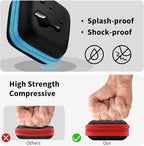 2Pack Square Earbud Case Portable EVA Carrying Case Storage Bag Cell Phone Accessories Organizer with Carabiner for Earphone, Earbud, Earpieces, SD Memory Card, Camera Chips-Blue/Red