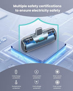 Mini Portable Charger for iPhone,Upgraded 22.5W PD Fast Charging 5500mAh Ultra-Compact Power Bank,LCD Display Plug-in Cute Battery Pack Travel Essentials for iPhone 14/14Pro/13/12/11/X/8/7/6 (Silver)