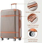 3 Piece Hardshell Luggage Sets 20"+24''+28" Expandable Hardside Luggages Spinner Suitcase with Spinner Wheels & TSA Lock,Lightweight Luggage Sets For Women Men Outdoor Travel Coppery