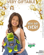 Frog Backpack, Frog Toys for Kids 3-5, Toddler Stuffed Animal Gifts for 2 3 4 5 Year Old Girl Boy