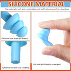 Xuhal 200 Pairs Corded Ear Plugs Silicone Earplugs with Cord Individually Wrapped Reusable Earplugs Sleep Noise Cancelling Hearing Protection for Snoring Shooting Studying Construction (Light Blue)