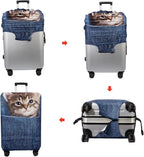 WUJIAONIAO Travel Luggage Cover Baggage Suitcase Cover Protector Skins 18-32 Inch (Cat B, L (for 25-28 inch luggage))