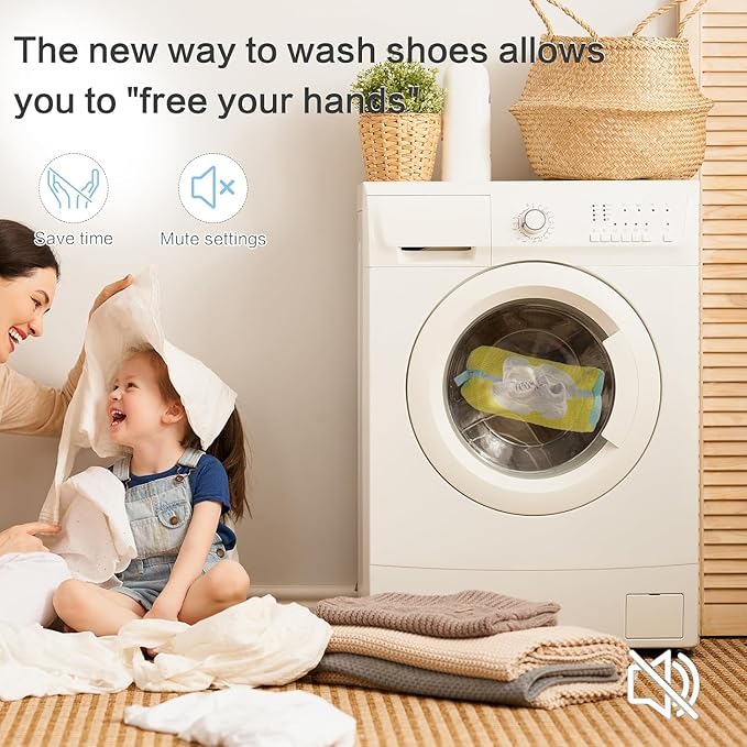 Shoe Washing Bag for Washing Machine, Laundry Shoe Bag For Washer And Dryer, Reusable Shoe Washing Bag for Sneaker (Yellow 1Pc)
