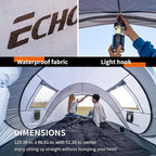 EchoSmile Pop Up Camping Tent, 2/4/6 Person Easy Setup Tent, Water Resistant Dome, Portable with Carry Bag