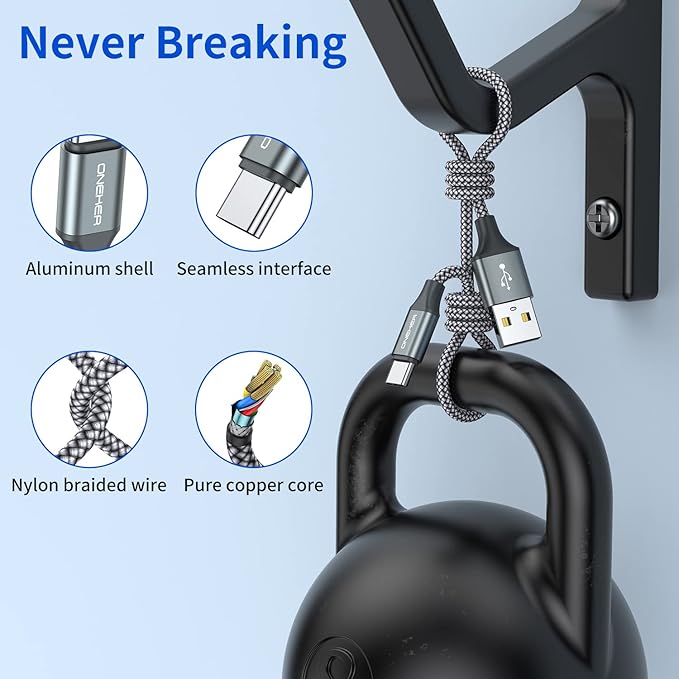 [2-Pack, 1ft] Short USB Type C Cable,Portable USB-C Charger Nylon Braided Fast Charging Cord Compatible iPhone 17/16 Pro Max Android Samsung Galaxy S20 S10 S9 S8 Plus S10E Note 20 10 9 8
