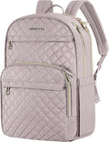 KROSER Laptop Backpack for Women 15.6 Inch Stylish Daypack with USB Charging Port, Water-repellent Nylon Backpack for Travel/Business, Dusty Pink