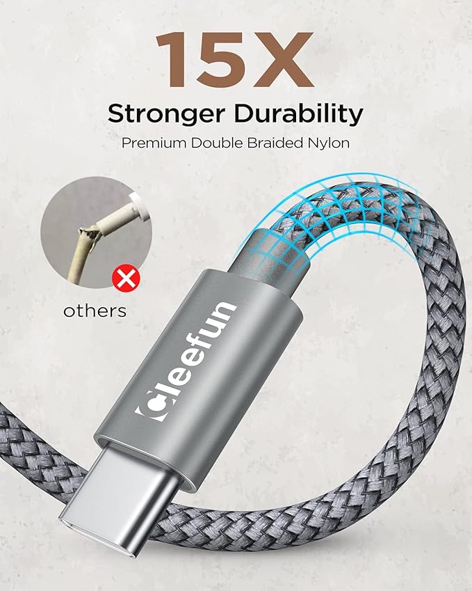 CLEEFUN Short USB C Cable 1ft, 5-Pack USB A to Type C Charger Cord Fast Charging for iPhone 17 16 15 Pro Max Air Plus, for Samsung Galaxy S25 S24 S23 S22 S21 S20 A17 A16 A15 A56 A55 A26 A35 A36 A71