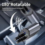 YAOKEEP 120W Fast Charging Retractable Car Charger 4 in 1, 180°Rotation Car Phone Charger with 31.5" Cables, USB Type-C and Lightning, Car Charger Adapter for iPhone 17/16/15/14 /13/12,Android,Samsung