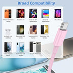 Car Carplay for iPhone 17 16 15 Charger Cord, 2Pack [3FT+6FT] USB A to USB C Charging Cable for Apple 17 Air/16 15 Pro/Pro Max/Plus Type C Cord, for iPad Pro 12.9/11, for Android(Pink)