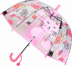 MRTLLOA Kids Clear Bubble Umbrella with an Easy Grip Curved Handle, Safety Transparent Dome Bubble Umbrella for Toddler Boys Girls