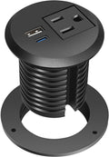 Desktop Power Grommet, 2 inch, USB C PD 20W Fast Charging Station, Desk Hole Recessed Power Outlet,ETL Listed (1, 6 FT Cable)