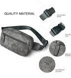 LATMAP 2L Fanny Packs Everywhere Belt Bag Small Fashion Crossbody Waist Pack Faux Leather Waterproof Sling Chest Bag For Women Trendy Grey