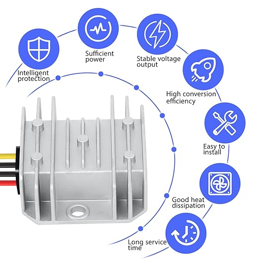 LeMotech DC 8-40v to 12v Converter 3A 36W Step Down Converter Voltage Reducer IP68 Waterproof Transformer for Golf Cart Truck Boat Vehicle
