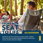 GCI Outdoor Roadtrip Rocker Camping Chair | Portable, Folding Rocking Chair with Solid, Durable Armrests, Drink Holder & Comfortable Extended Backrest — Hunter Green