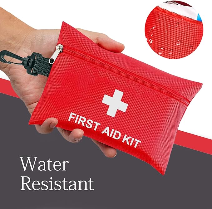 First Aid Kit - 97 Piece - Small Travel First Aid Kit, Ideal for Cars, Schools, Sports, Homes, Travel, Camping, Hiking