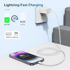 TUMABER 2 Pack Apple MFi Certified iPhone Charger Cable 3Ft, Lightning to USB Cord 3 Foot, 2.4A Fast Charging,Apple Phone Long Chargers for 13/12/11/11Pro/11Max/ X/XS/XR/XS Max/8/7/6, White (C36W4)