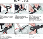 Vigorport Luggage Straps, Straps for Suitcase, Add A Bag Adjustable Attachment Accessories for Connect Your 3 Luggage Together(1.25'' Width M Size)
