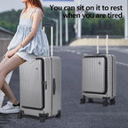 Kaleenie 2 pieces 20/29 Aluminum Frame Carry On and Checked Luggage Set with Side Opening,Lightweight Hardshell ABS+PC Trunk Suitcase with TSA Lock,360° Universal Wheels & Adjustable Handle,Dark Gray