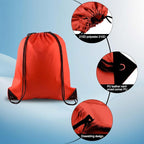PLULON 15 Pcs Red Drawstring Bags Drawstring Backpack Bulk, String Backpack Cinch Sack Sport Gym Bags for Yoga Traveling Outdoor Sports