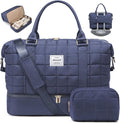 LOVEVOOK Travel Duffel Bag - Versatile Weekender Bag for Women, Puffer Carry On & Overnight Bag for Short Trips, Dark Blue