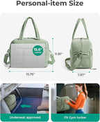 BAGSMART Gym Bag for Women, Carry on Travel Duffel Bag, Water-resistant Weekender with Shoe Compartment for Gym Travel Work, Green, Medium