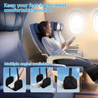Airplane Foot Rest, Widen Travel Foot Hammock Memory Foam Plane Footrest to Relieve Feet Soreness, Foot Hammock for Long Haul Airplane Travel Car Train Office Long Flights Essentials