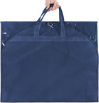 KEEGH CLear Garment Bags for Dance Costumes 40 inch Dance Garment Bags for Dancers Hanging Clothes for Closet Storage, with 4 Zipper Pockets for Dance Competitions, Ballet, Theatre, 2 Pack, Navy Blue
